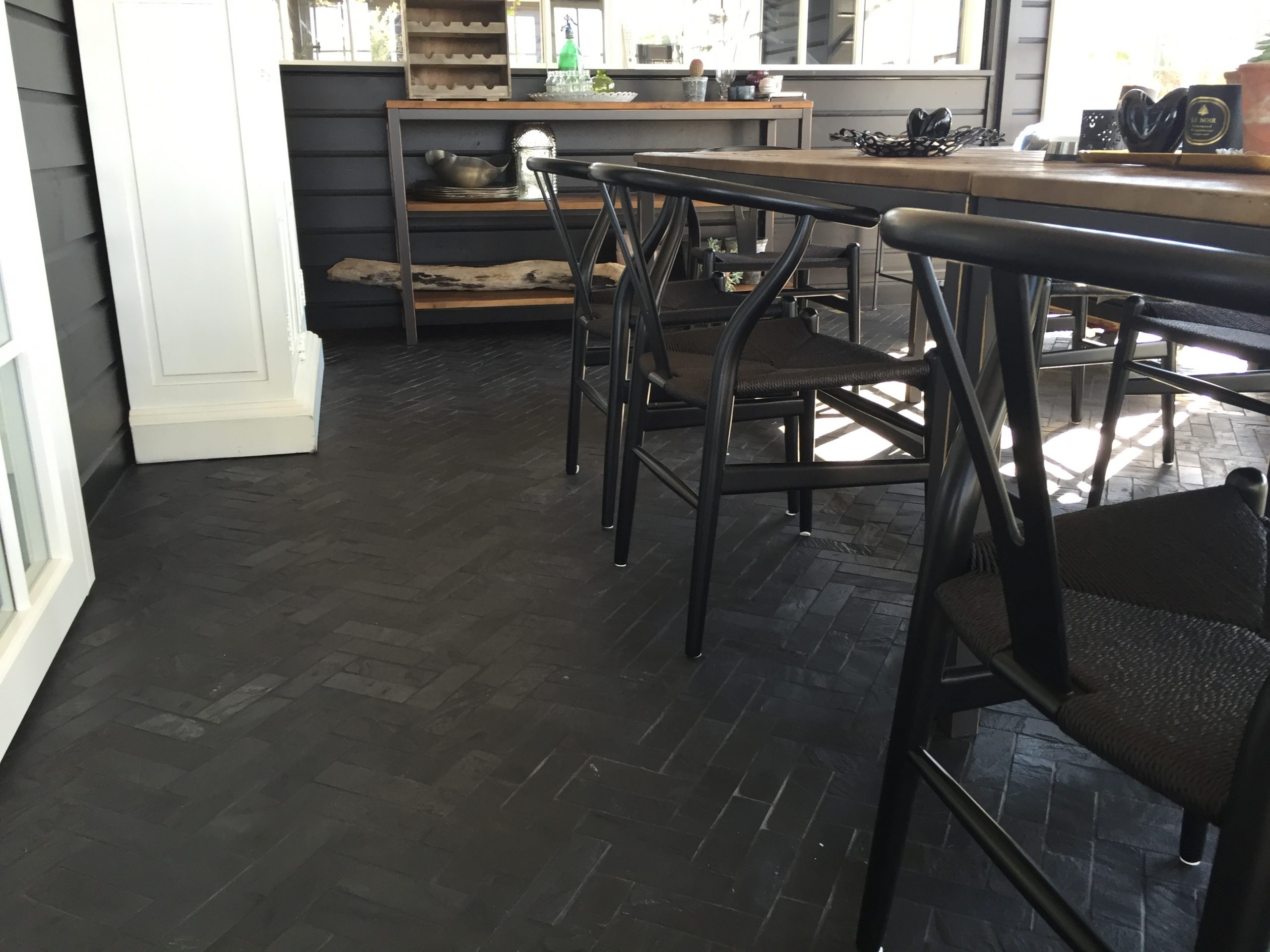 Shanghai black skifer parquet