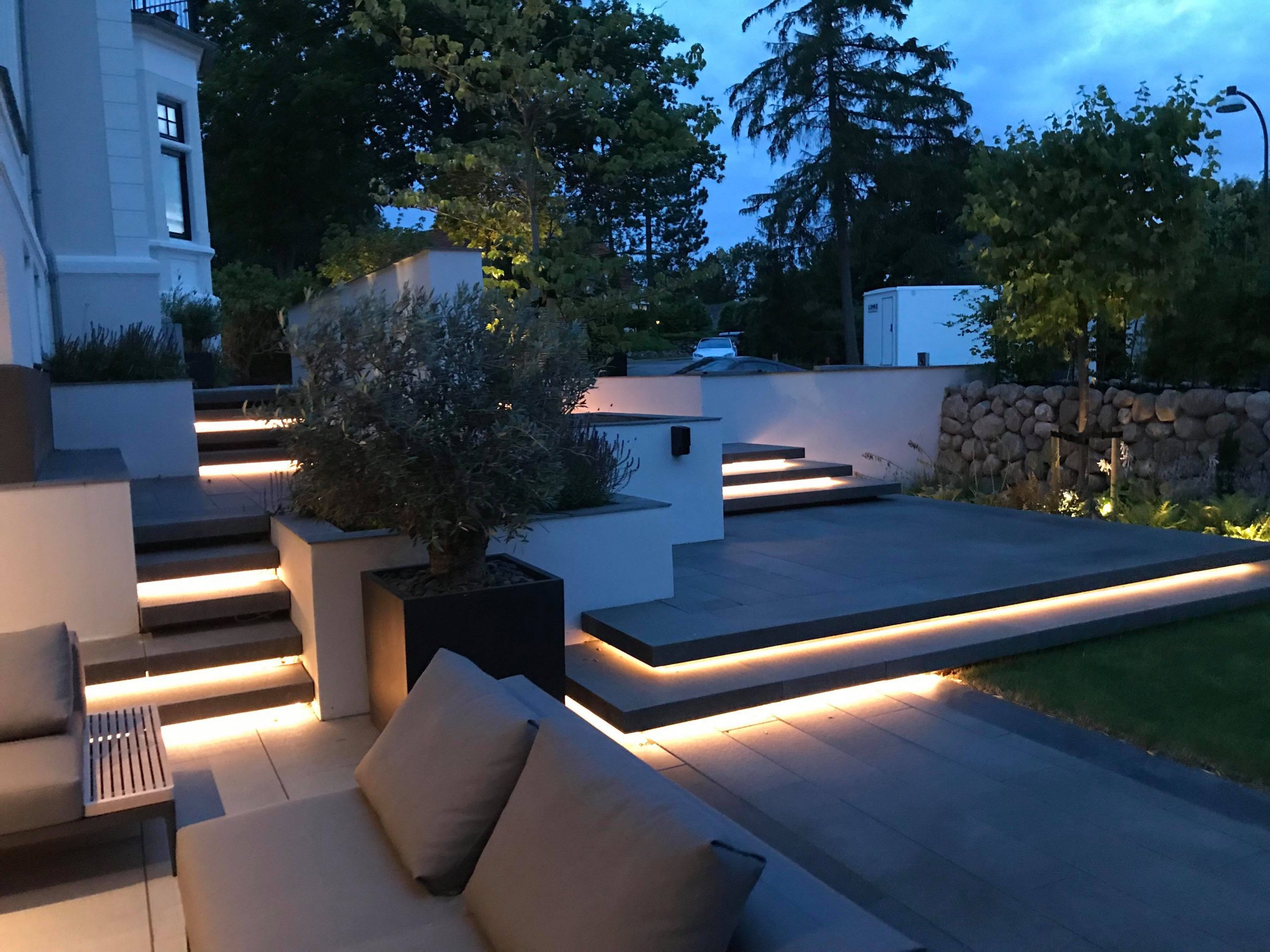 Basalt granit lys trin og terrasse