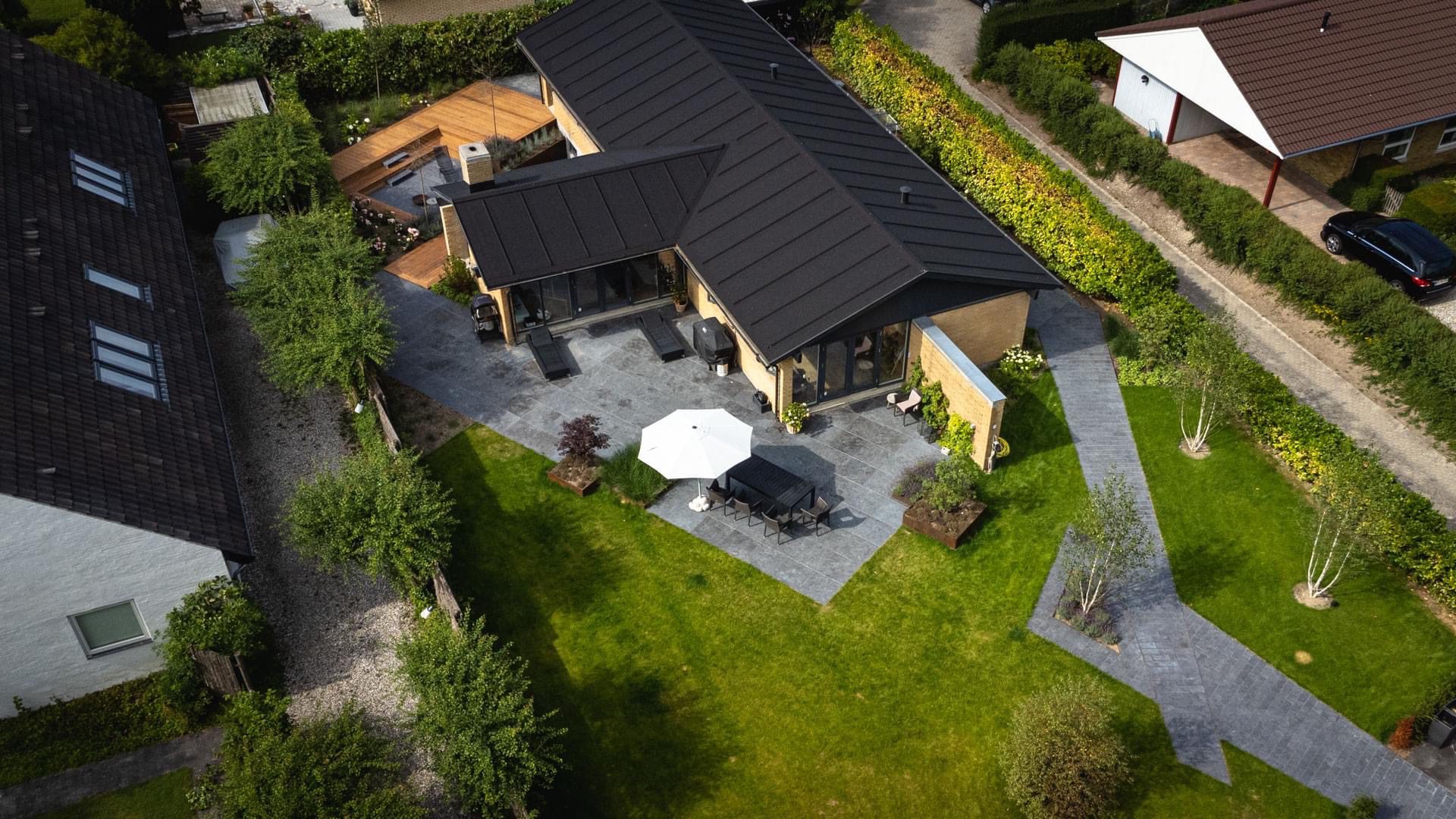 Kongsberg limestone flise terrasse