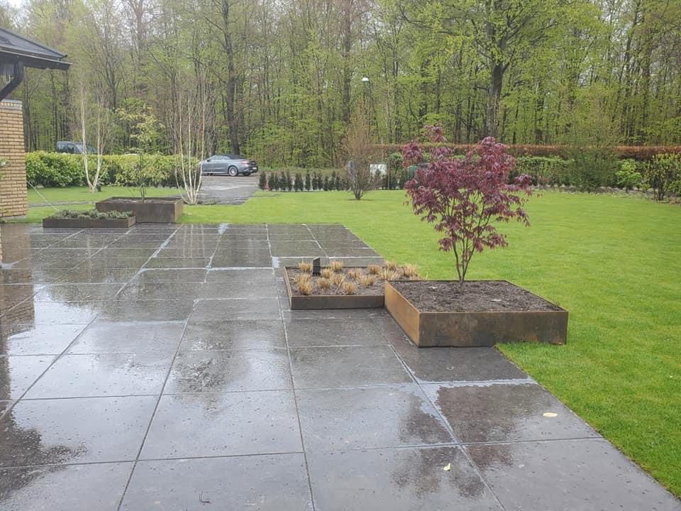 Kongsberg limestone fliser som terrasse