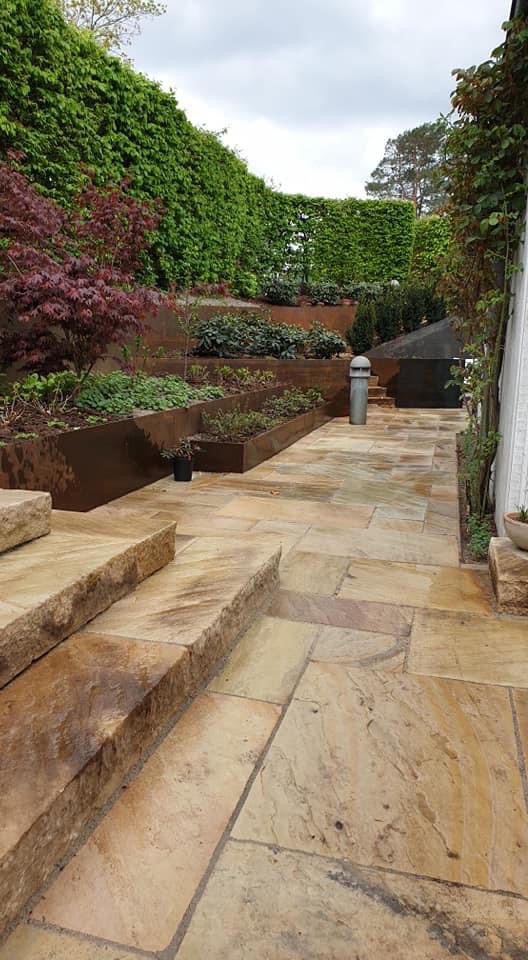 Sahara sandsten fliser til terrasse med trin
