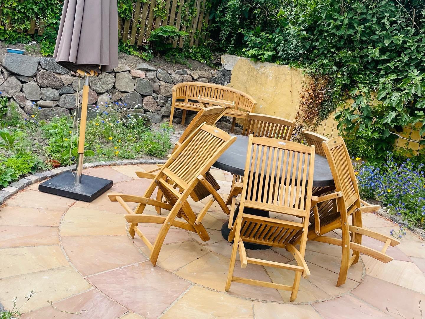 Olive sandsten cirkel til terrasse